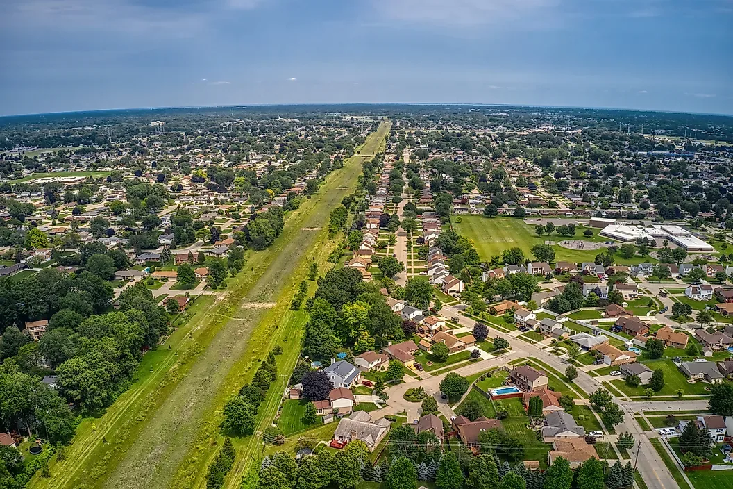 Aerial view of Sterling Heights, Michigan